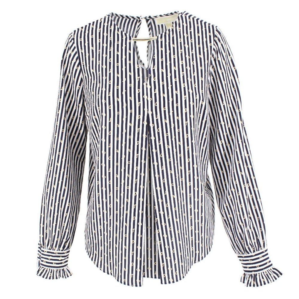 Michael Kors Nautical Navy/White Stripe Blouse S